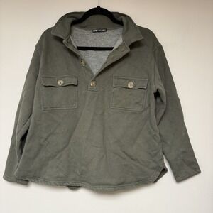 Zara Men's Olive Green Pullover Size‎ S